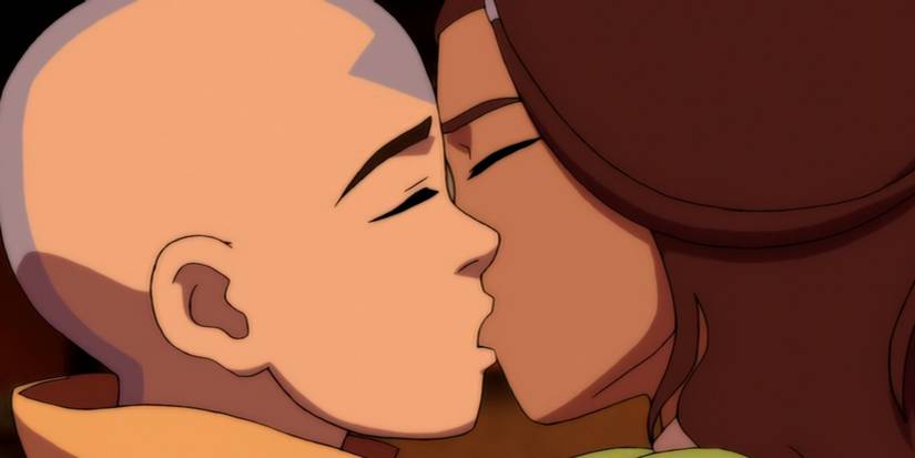 aang and katara kissing