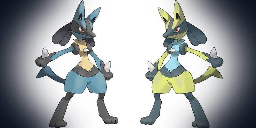 Regular and shiny Lucario