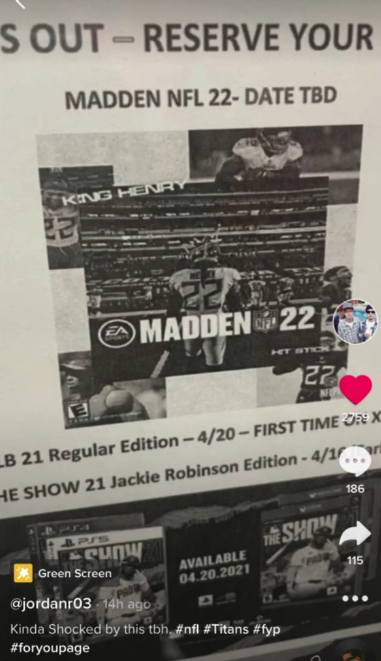 madden nfl 22 cover tiktok