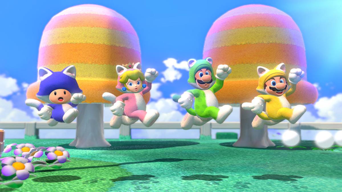 mario 3d world mushroom-3 green stars