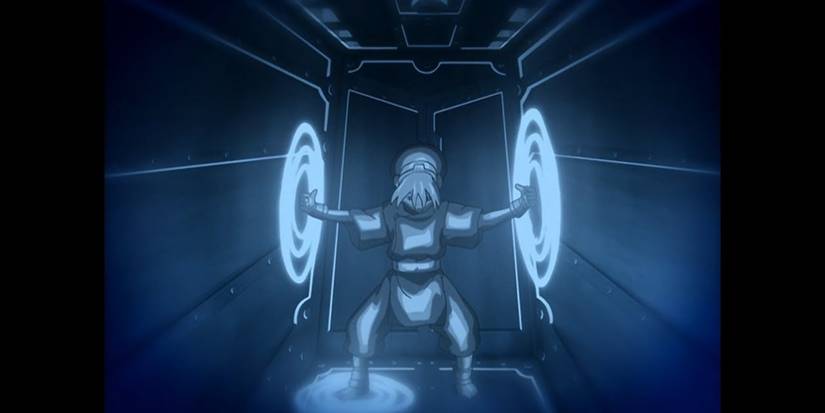 Toph standing inside a container avatar