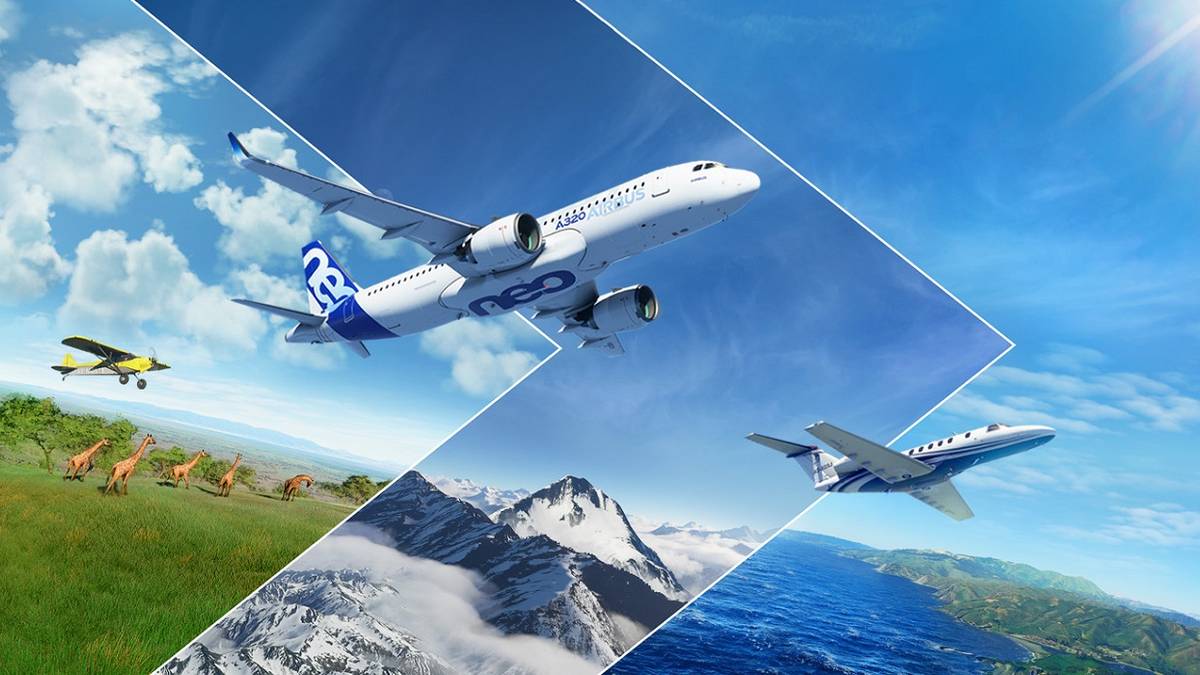 Numerous planes taking flight in Microsoft Flight Simulator