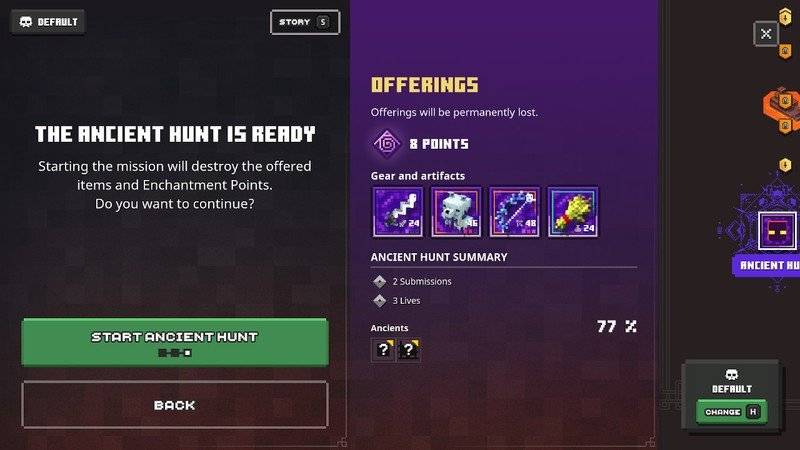 Minecraft Dungeons how to start an ancient hunt