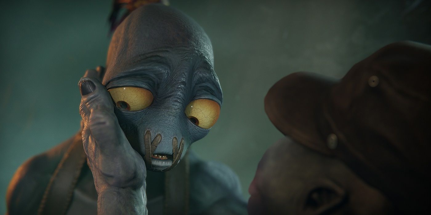 Oddworld hand on face