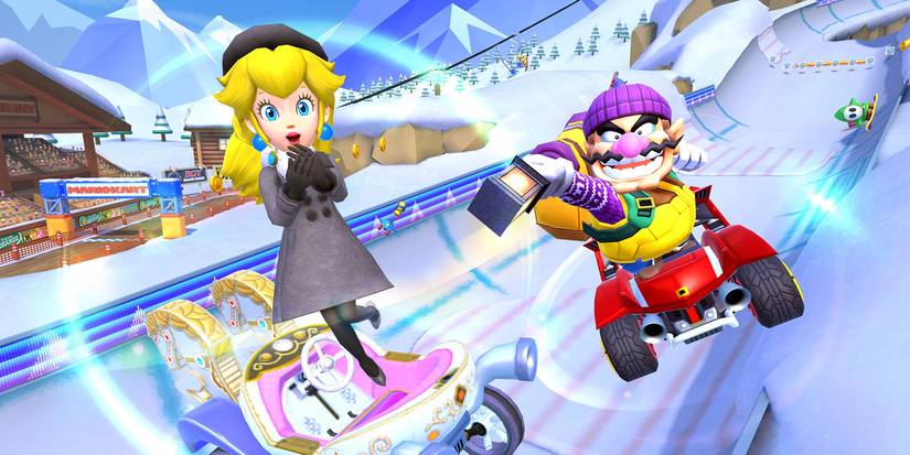 Peach Wario and Toad in Mario Kart Tour