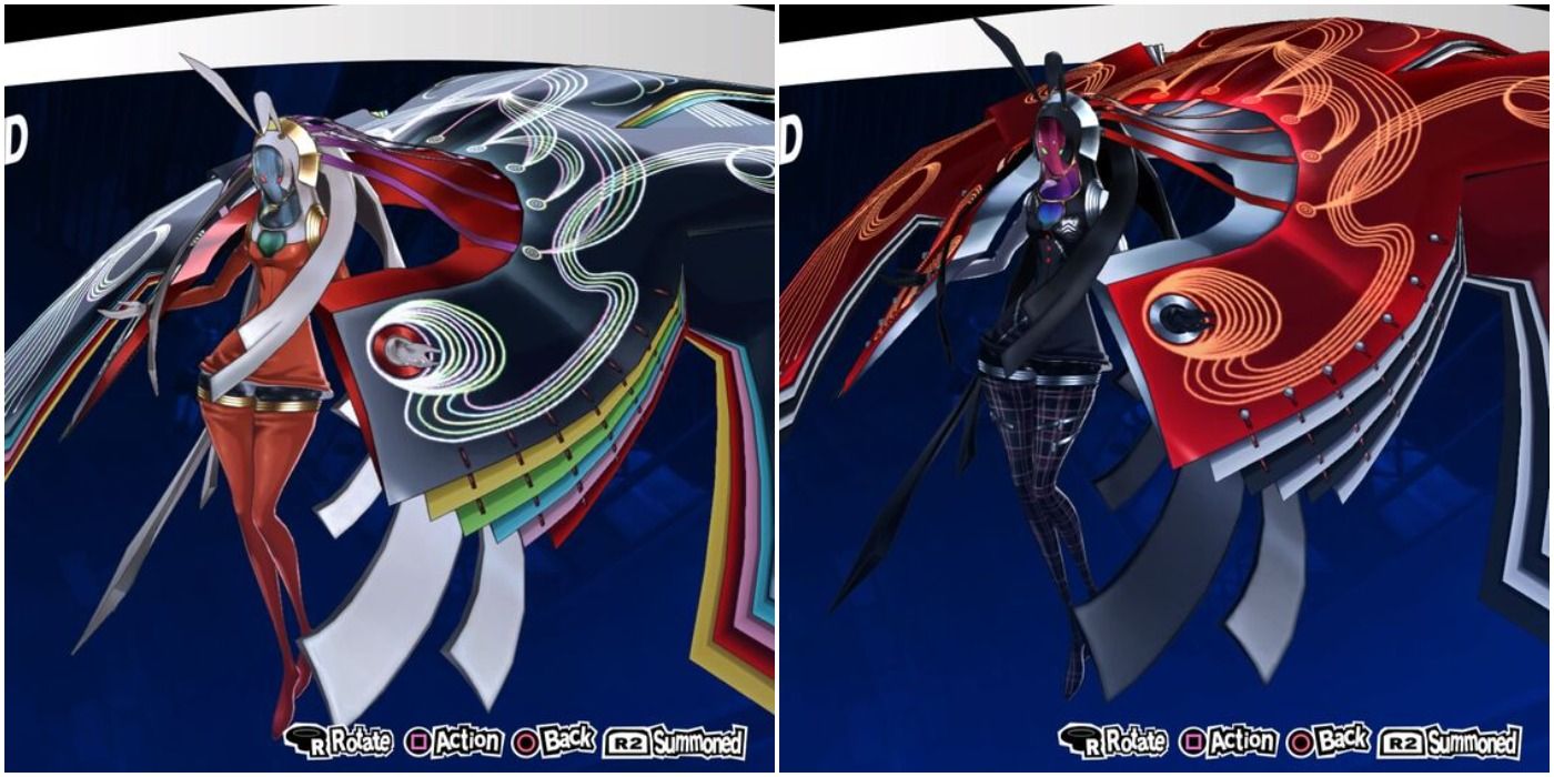both versions of the dlc persona in the moon arcana in the shape of a young woman.