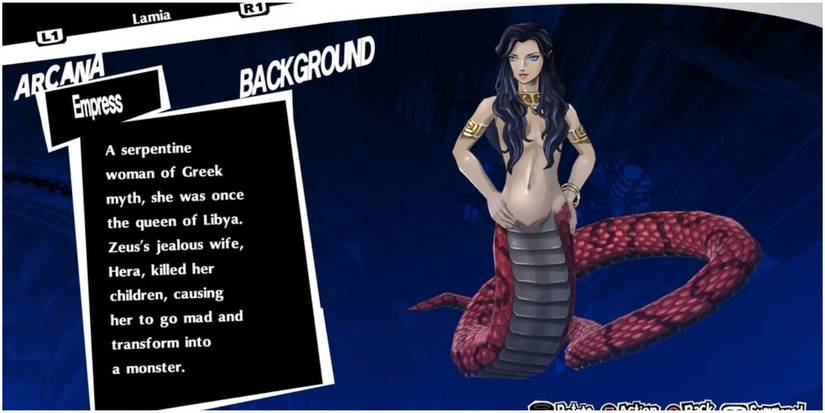 snake woman from greek mythology in the empress arcana.