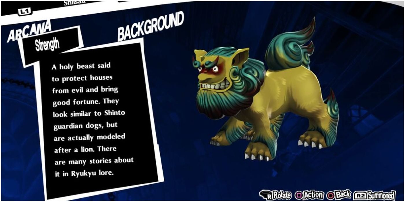 the legendary beast from japanese mythology as a persona from the strength arcana.