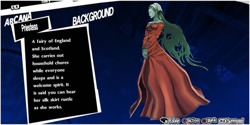 spirit from european folklore in the priestess arcana.