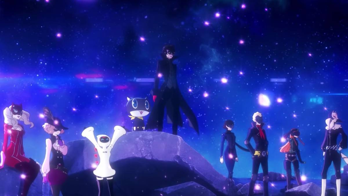 persona 5 strikers characters against starry sky