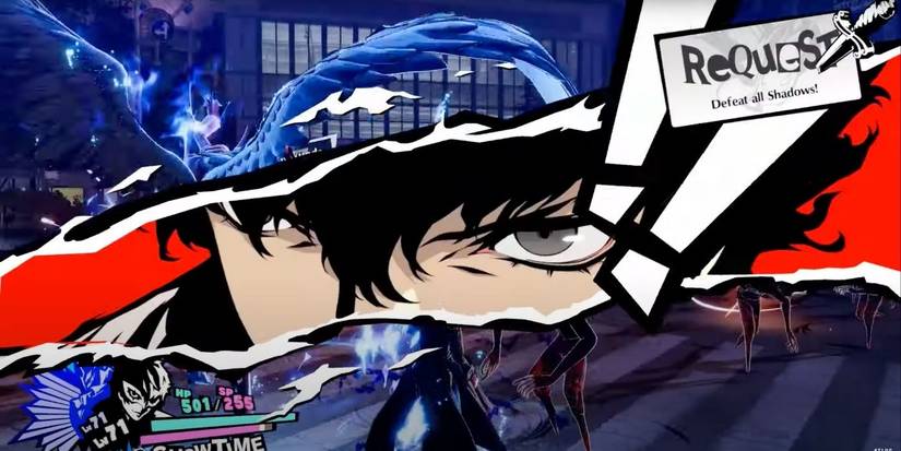 persona 5 strikers jokers eyes appear as a request pops up