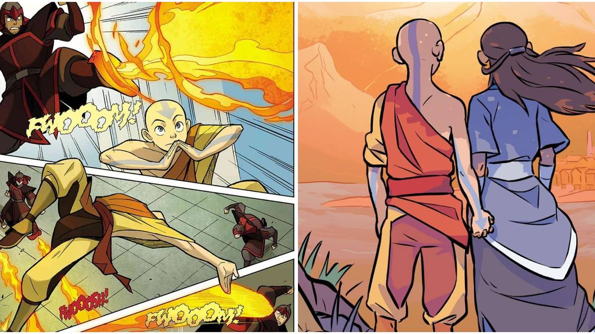 aang fighting/ katara love