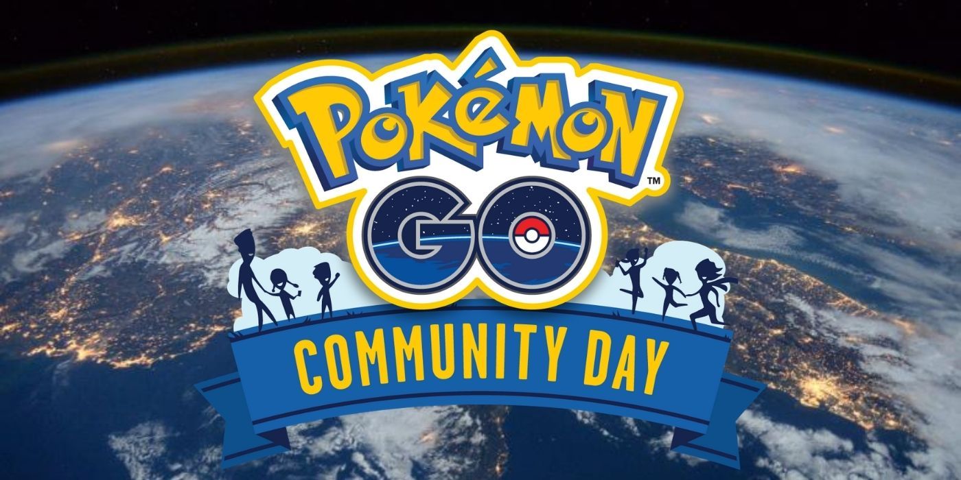 pokemon go community day logo on top of a view of earth from space