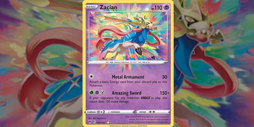 legendary pokemon zacian in card form.