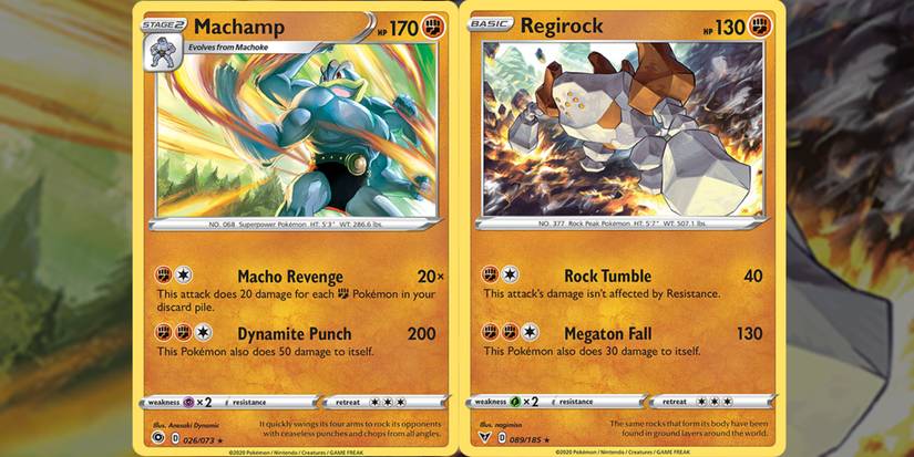 machamp from champion's path set and regirock from vivid voltage set.