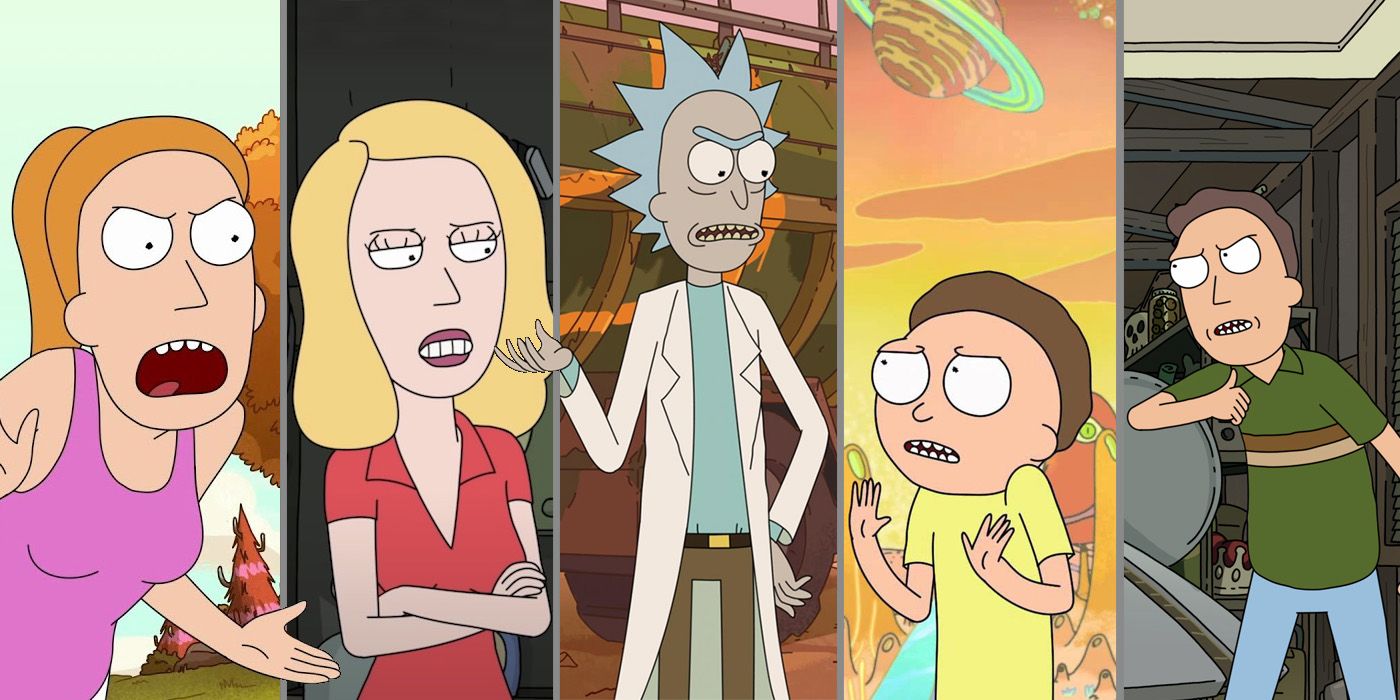 The core cast of Rick and Morty