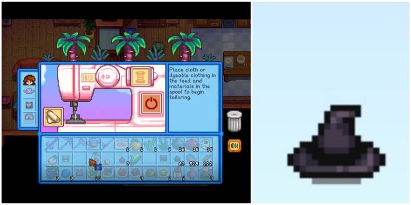 sewing machine and witch hat stardew valley