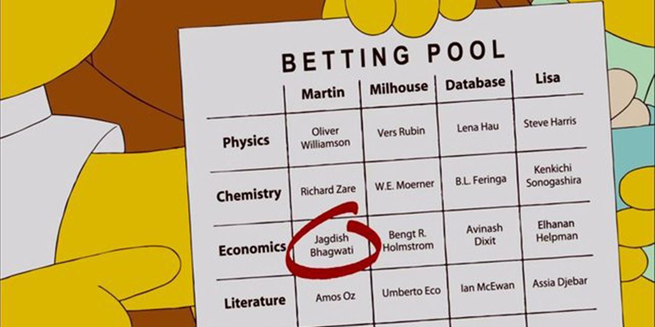 The Simpsons predicted Bengt Holmström's Nobel Prize in season 22