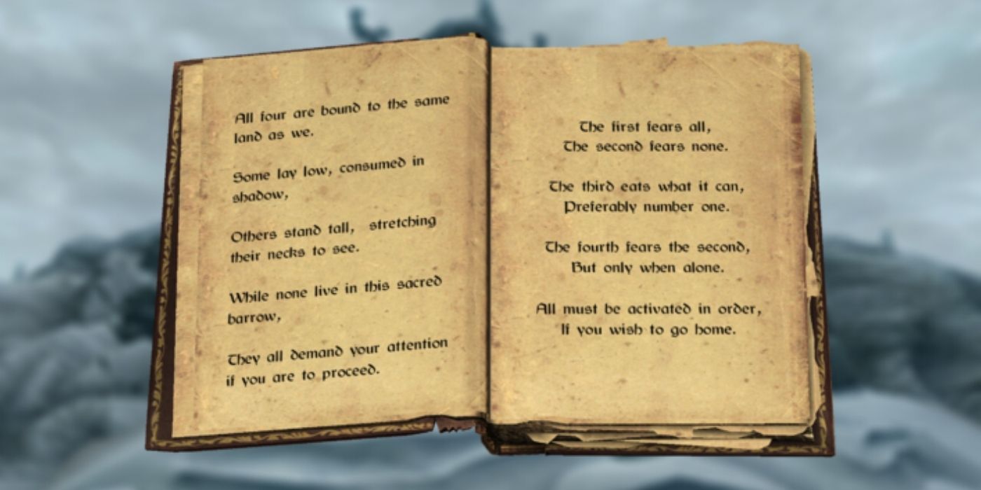 Skyrim Volskygge Four Totems Book Puzzle