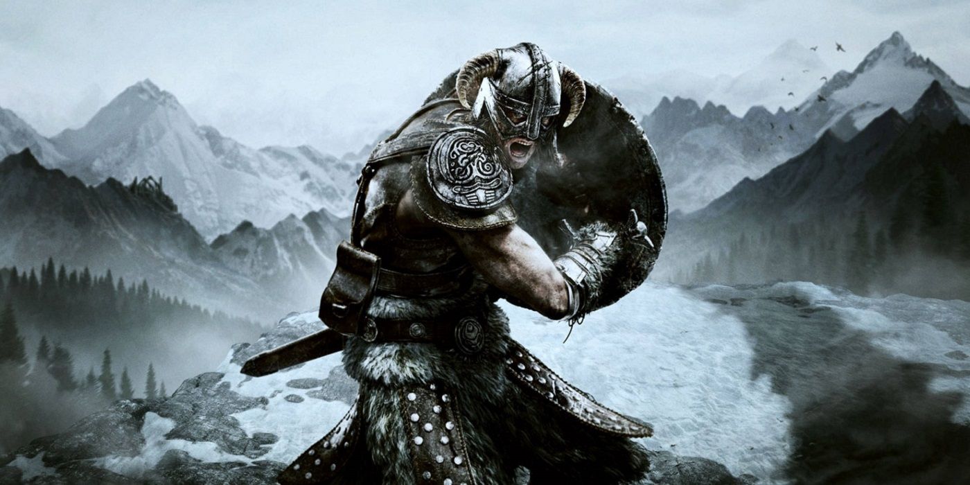 Skyrim screenshot showing character about to do Fus Ro Dah