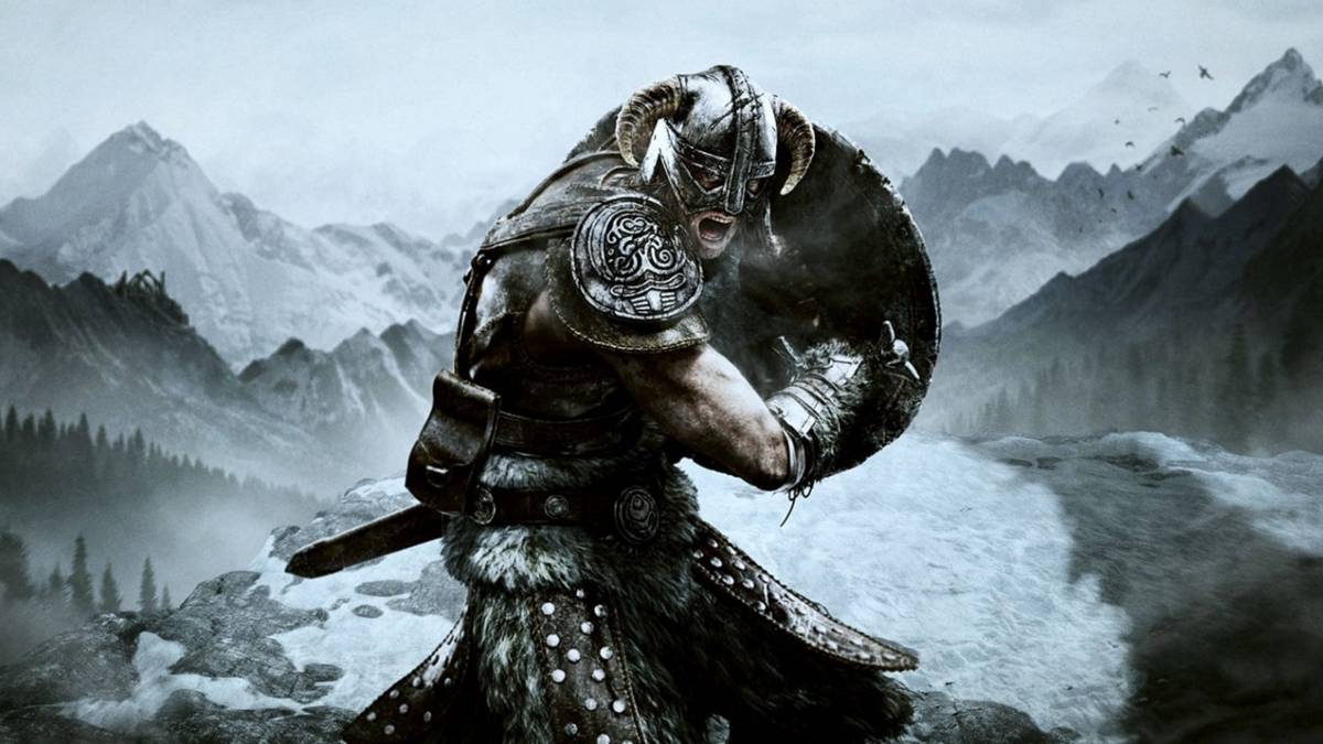 Skyrim screenshot showing character about to do Fus Ro Dah