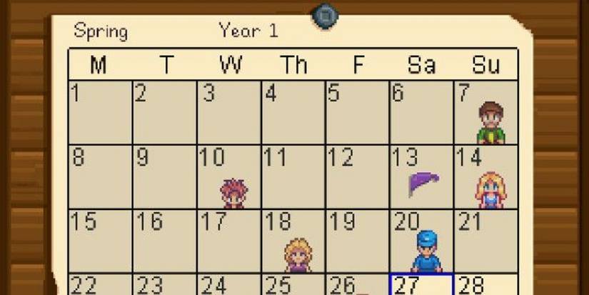 spring calendar in stardew valley