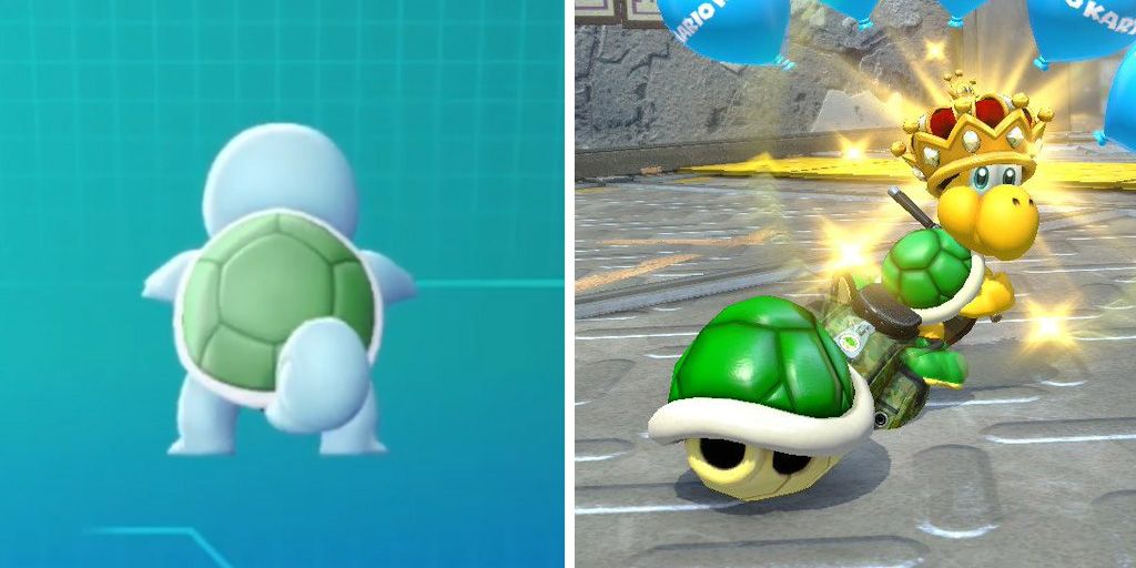 A shiny Squirtle and a Koopa Troopa from the Mario series