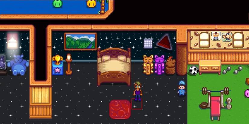 stardew valley home with stature of endless fortune