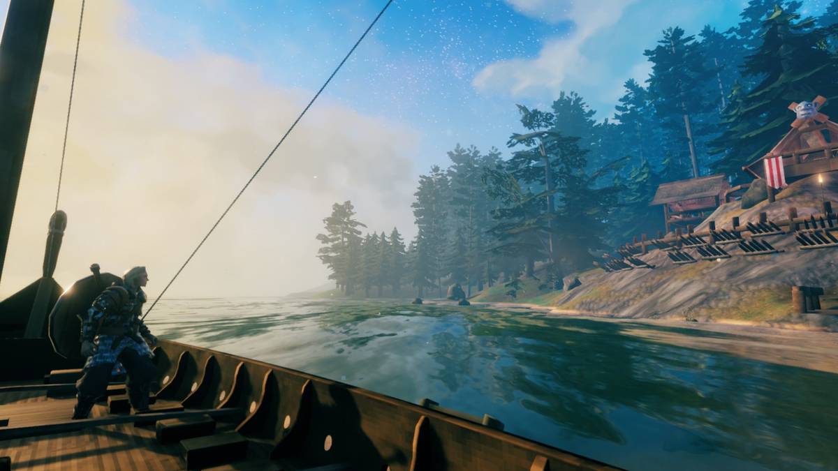 valheim screenshot boat and fort