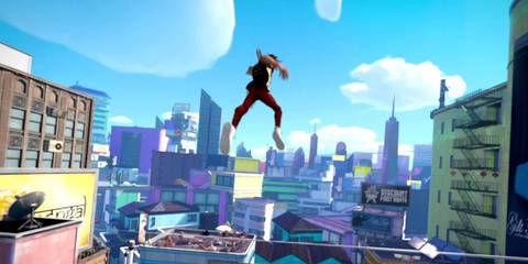 a character about to drop on the street