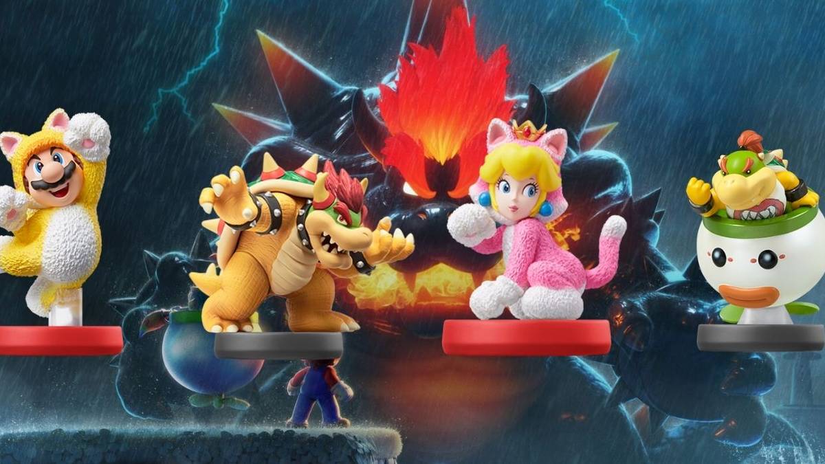super mario 3d world bowsers fury with cat mario cat peach bowser and bowser jr amiibo