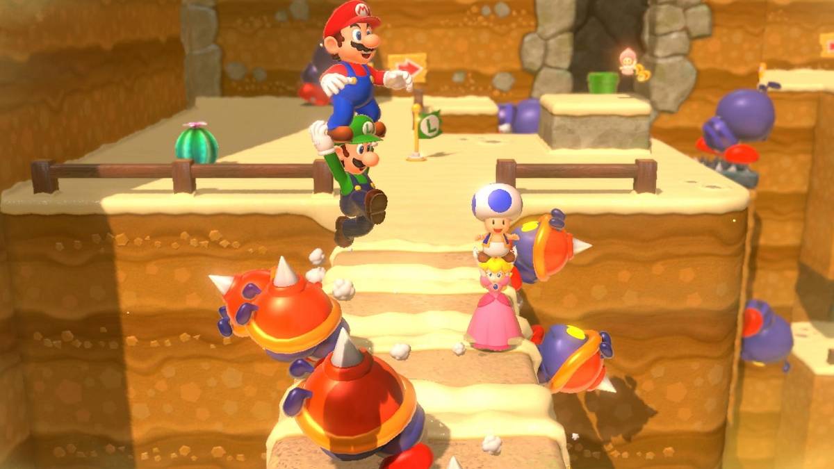 luigi jumping with mario