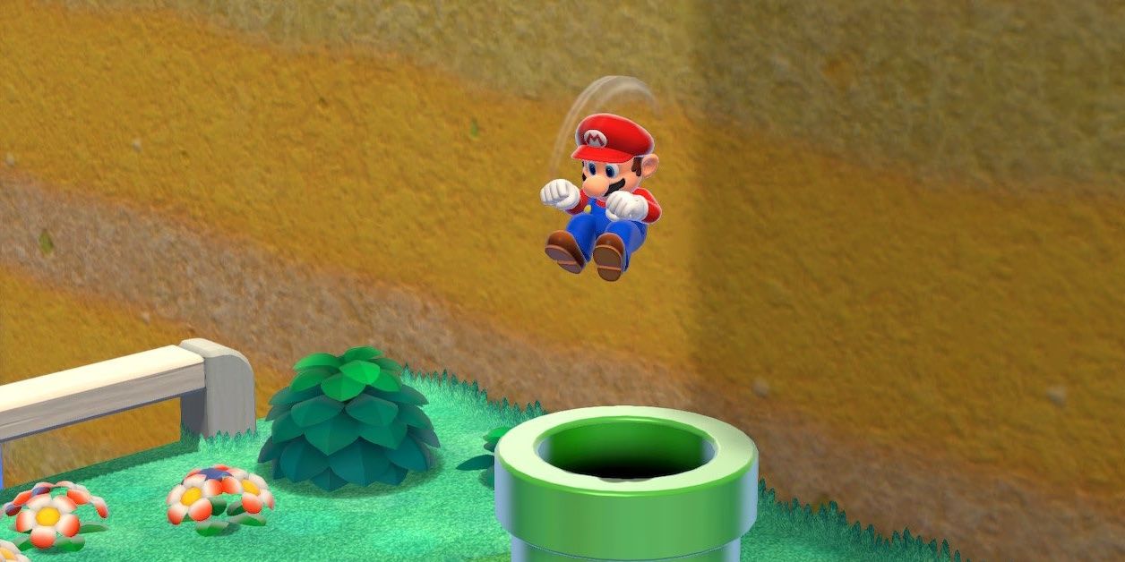 Ground-pounding into a pipe in Super Mario 3D World