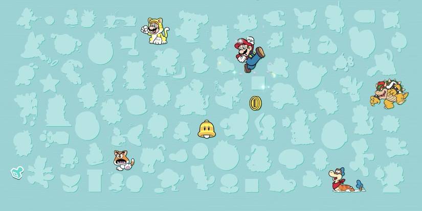 Colorful stamps in Super Mario 3D World