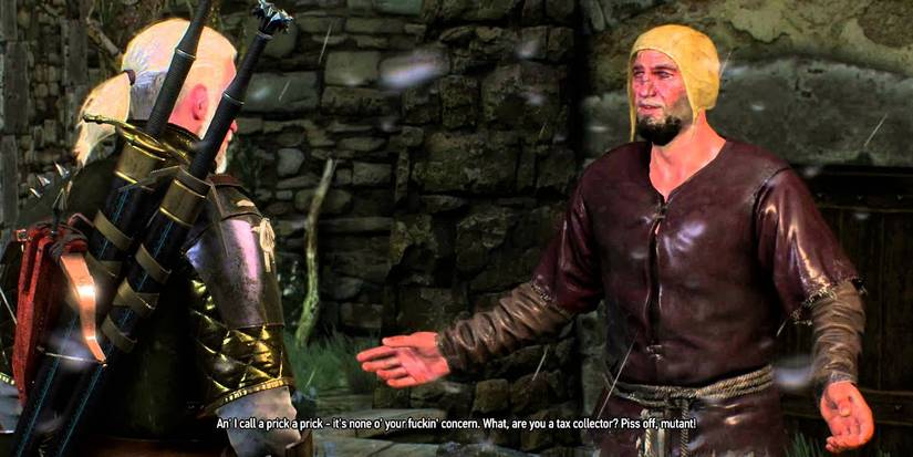 npc geralt is talking to about a dead body.