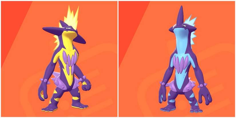 Toxtricity's two forms in the Pokedex