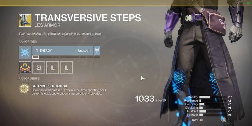 Destiny 2 Transversive Steps Exotic Leg Armor