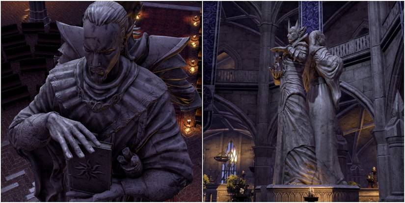 a statue of Xarxes from two angles