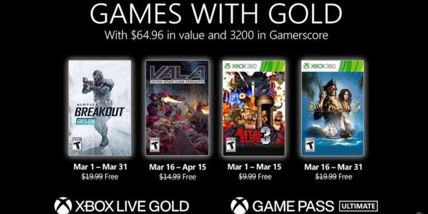 xbox live gold march 2021