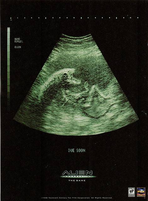 A xenomorph is shown on an ultrasound in Ripley