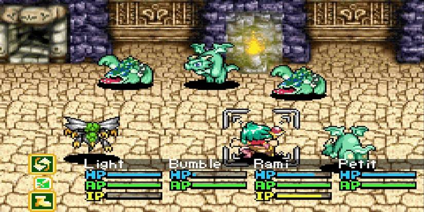 Lufia The Ruins Of Lore battle gameplay in dungeon