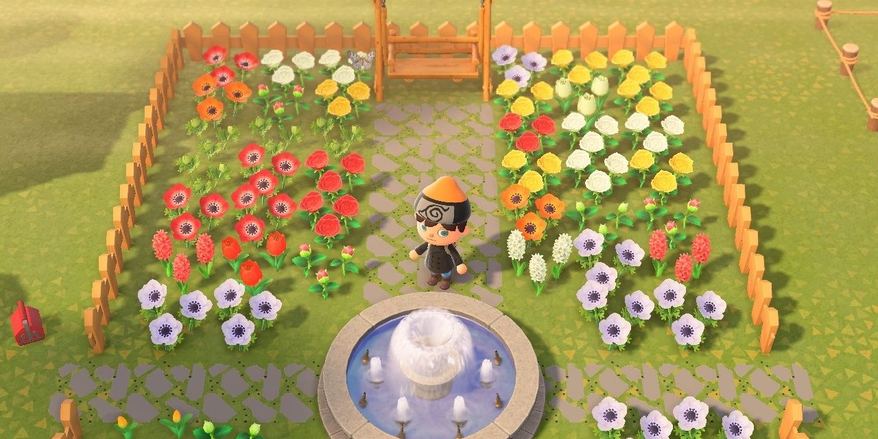 A garden in Animal Crossing New Horizons