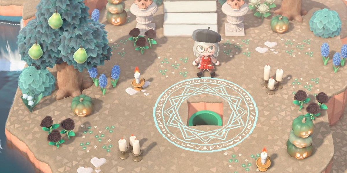 A pipe placed in the ground in Animal Crossing New Horizons