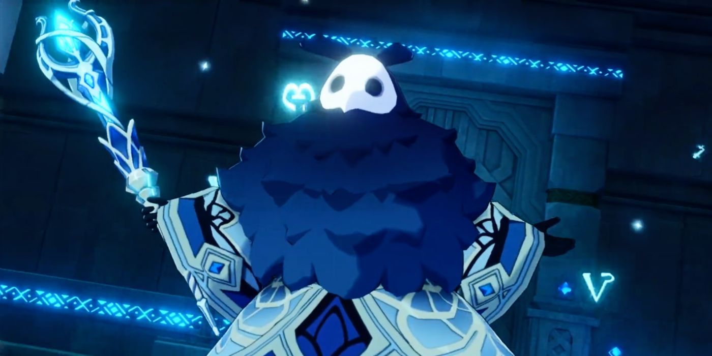 Close up of Abyss Mage from Genshin Impact