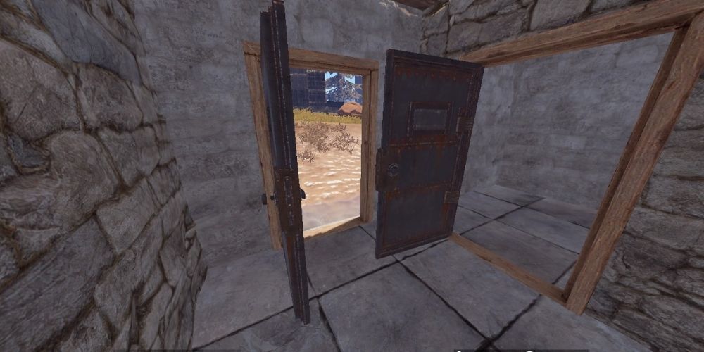 Rust Video Game Double Door 'Airlock' in Base Build