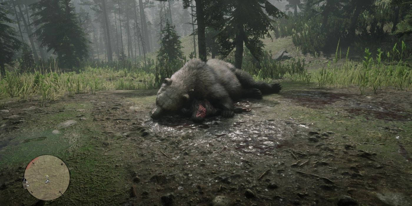 Red Dead Redemption 2 Dead Bear with Knife