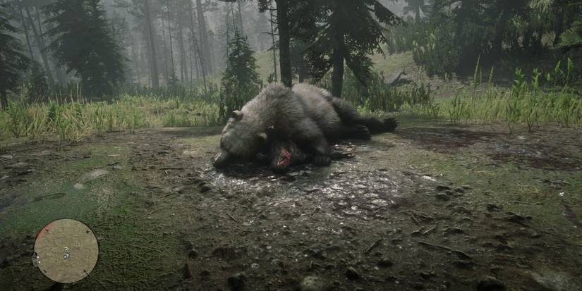 Red Dead Redemption 2 Dead Bear with Knife