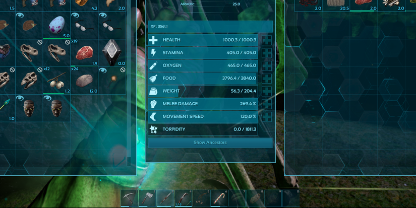 ark level up screen dinosaurs