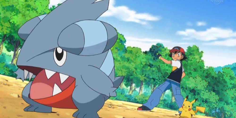 Pokemon reist met Ash ' s Gible Sinnoh Dragon Ground Type