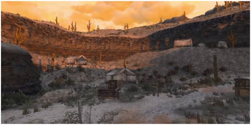 The abandoned camp located at Sidewinder Gulch